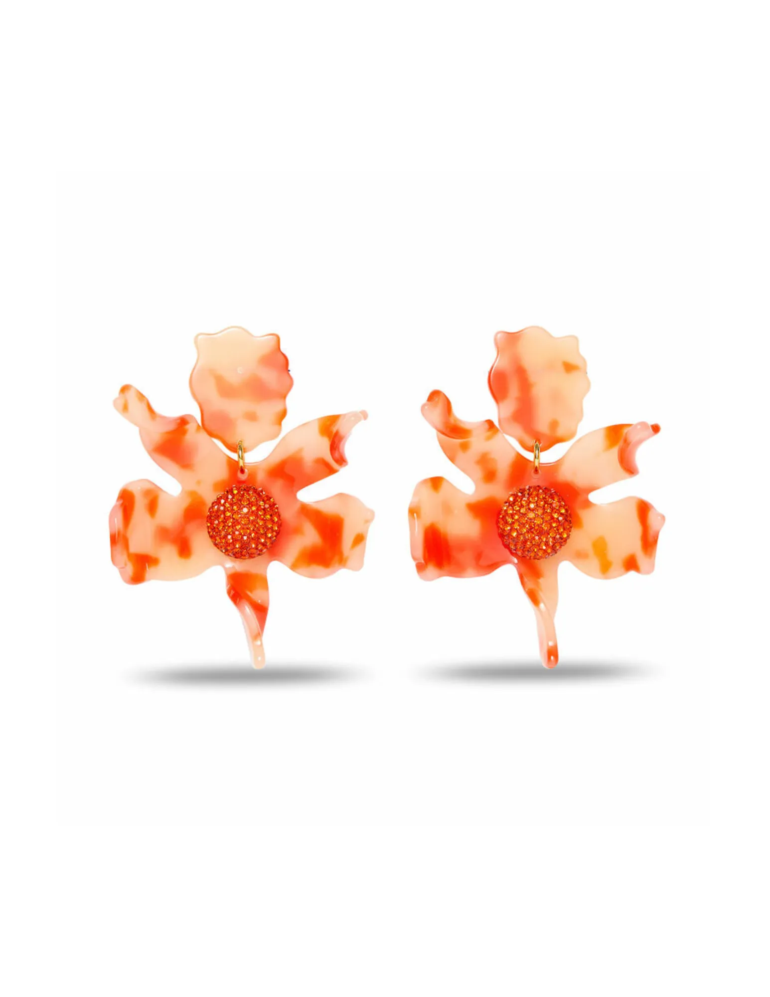 Lele Sadoughi Papaya Crystal Lily Earrings
