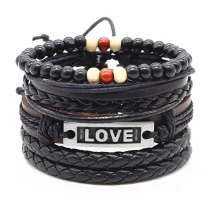 Leonardo Leather Bracelets Set