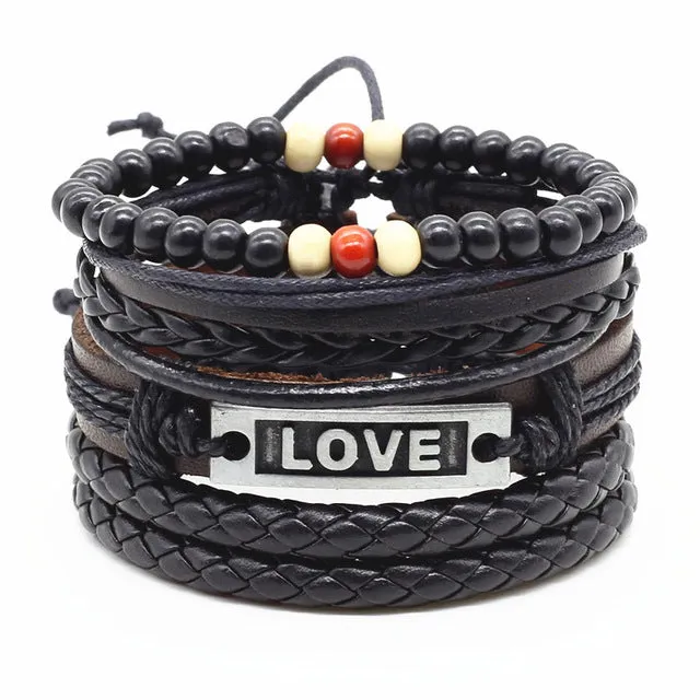 Leonardo Leather Bracelets Set
