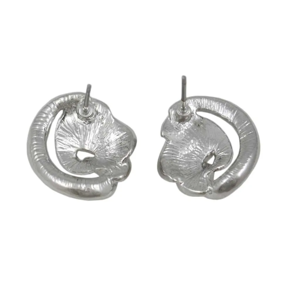 Light and Dark Purple Crystal Waves Pierced Earring - REC139