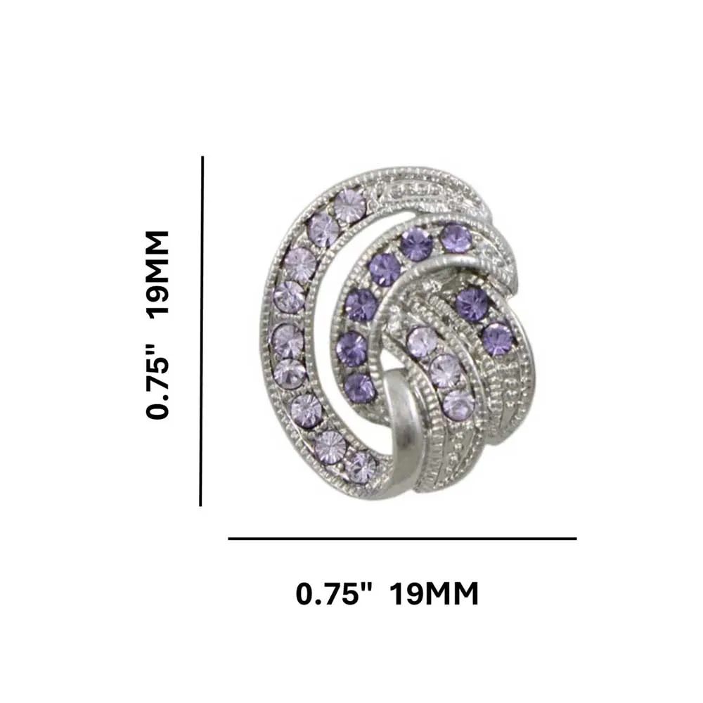 Light and Dark Purple Crystal Waves Pierced Earring - REC139