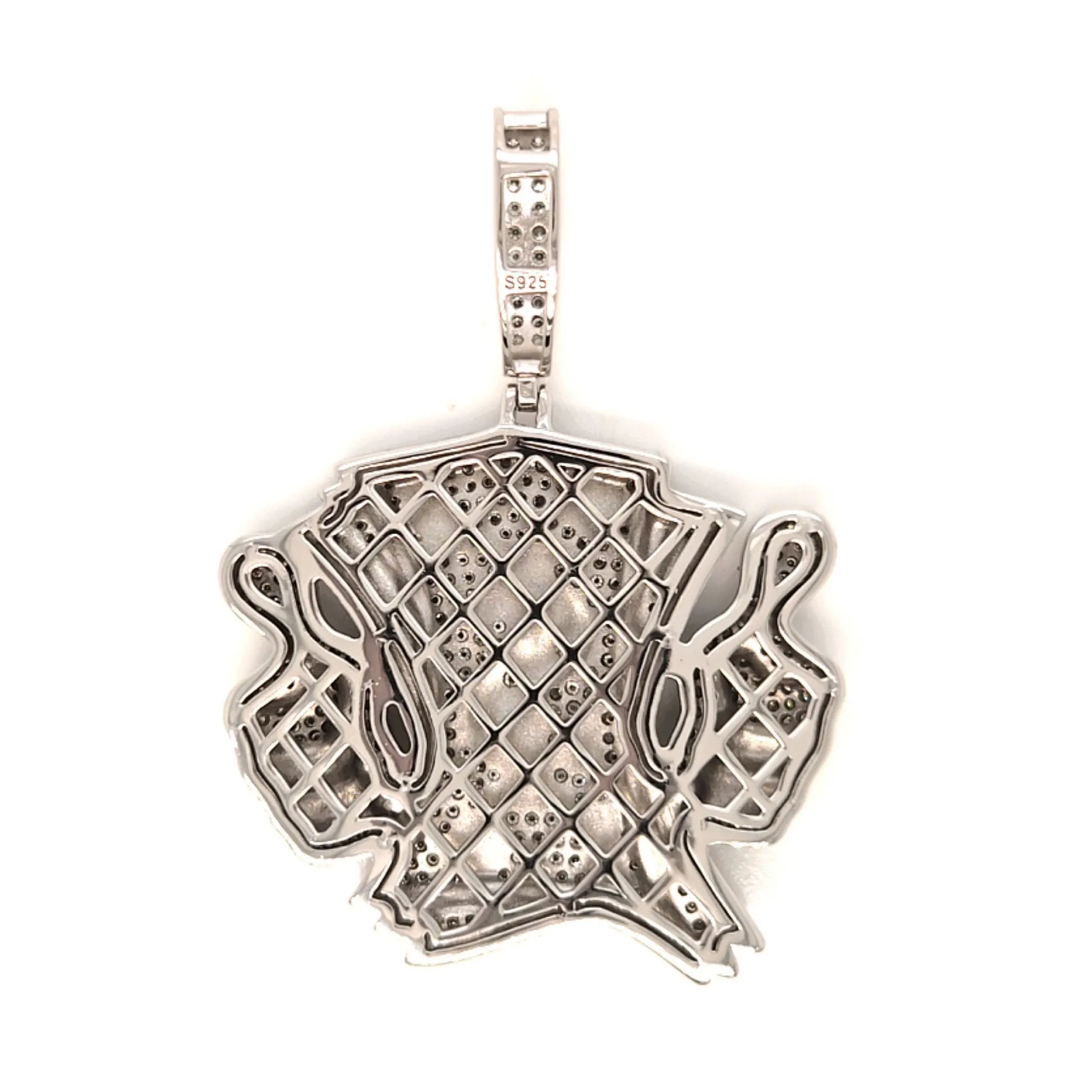 Like Money Dollars Two Tone 14k Gold Plated and Sterling 925 with Cubic Zirconia Pendant Charm - C400119
