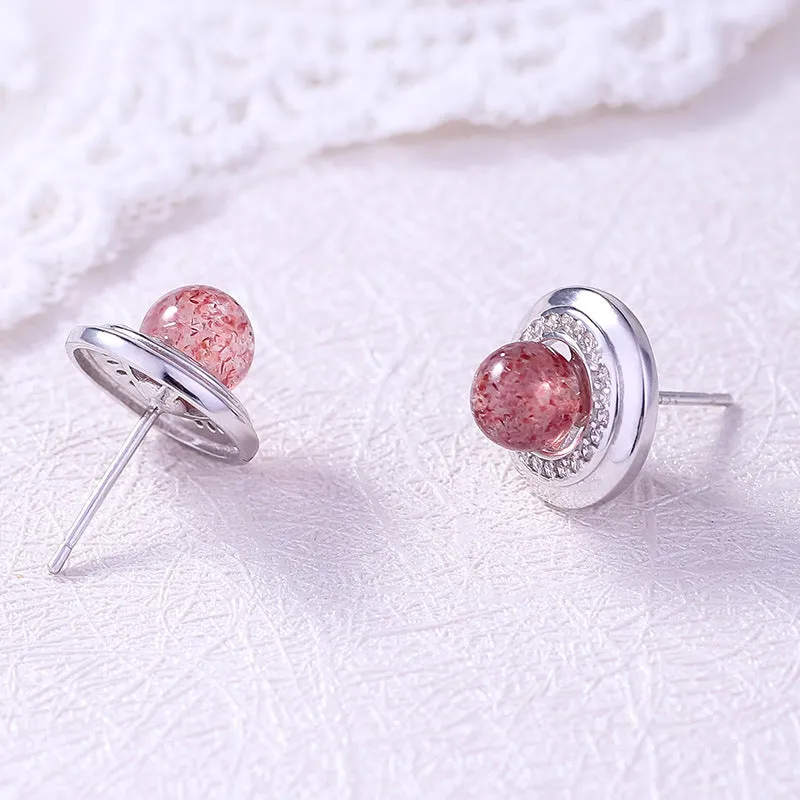 Liquid Sweet Earrings Strawberry Crystal