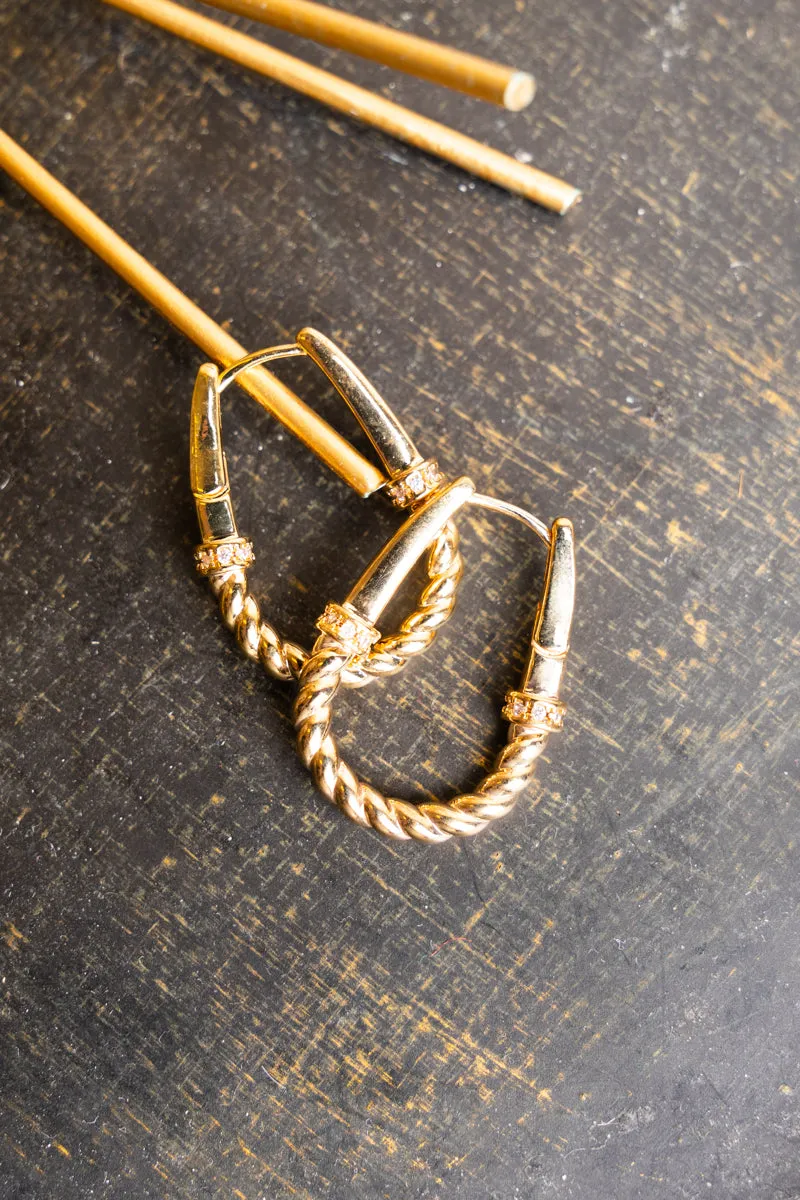 London Goldtone Huggie Hoop Earrings