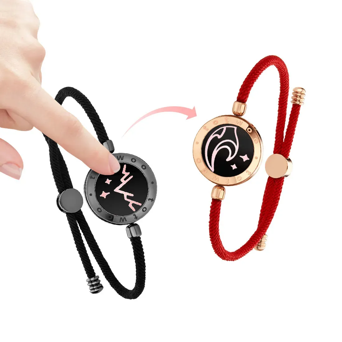 long distance touch  light up&Vibrate Bracelets for Couples