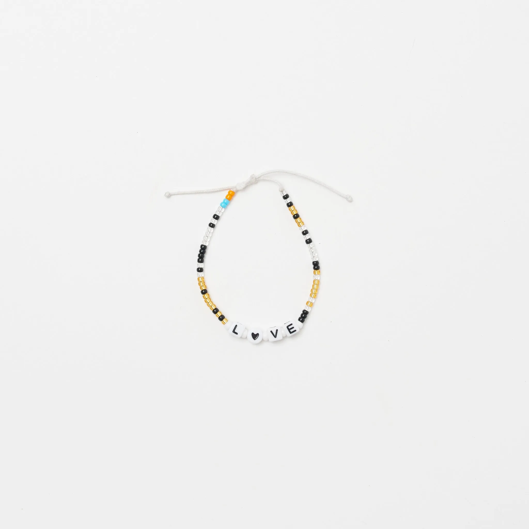 Love Heart Single Strand Bracelet - Metallic Multi