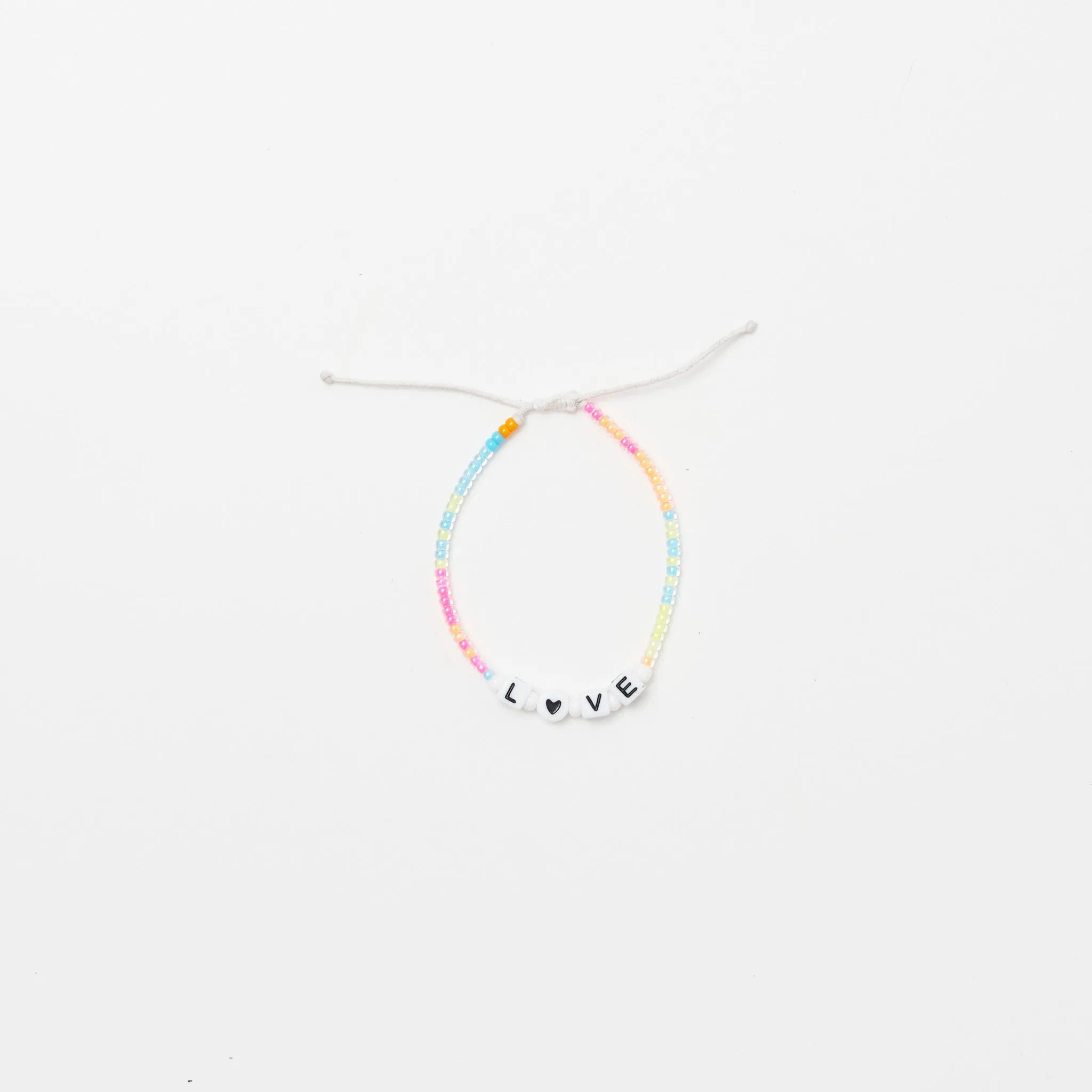 Love Heart Single Strand Bracelet - Neon Multi