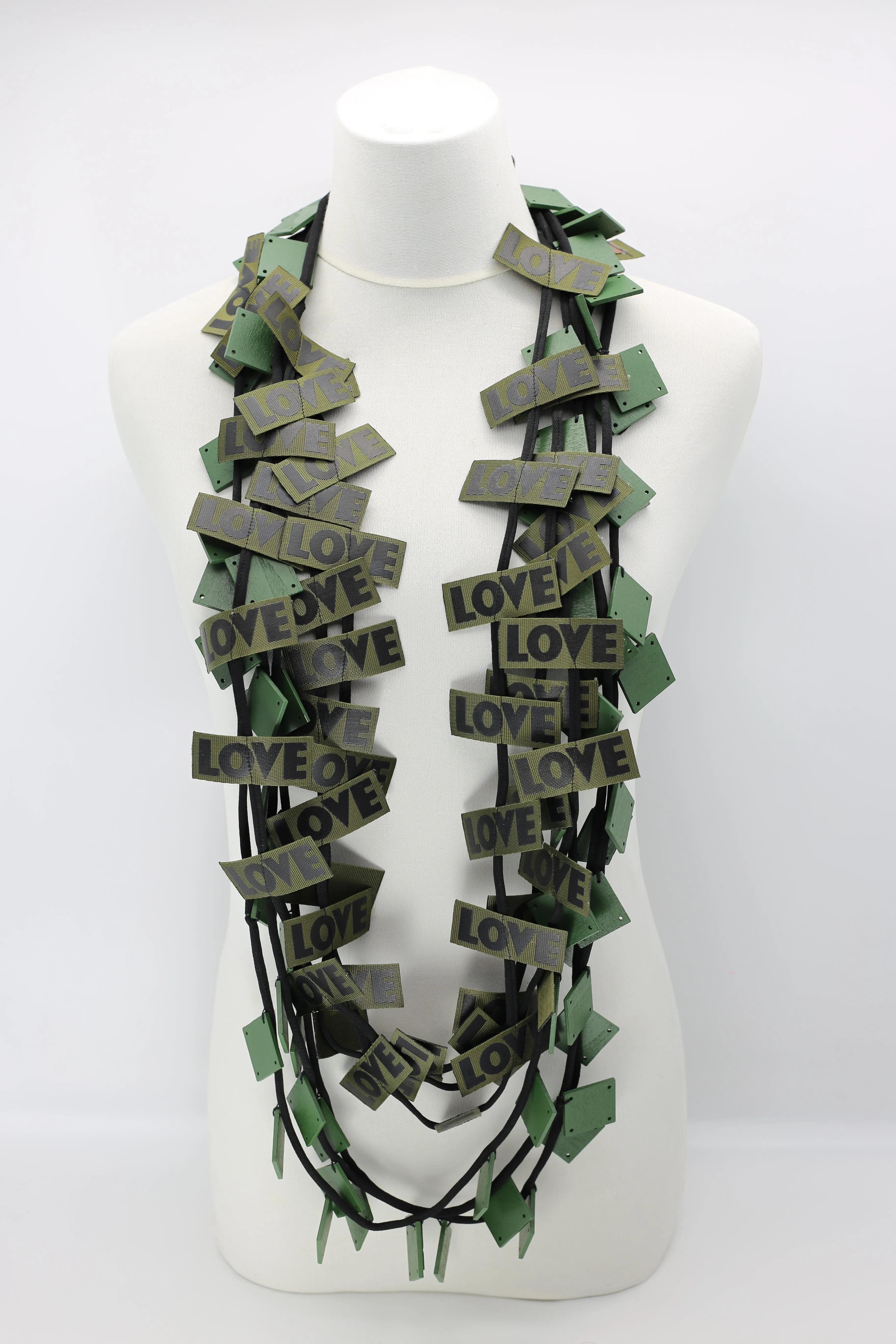 LOVE Ribbon & Squares Necklaces Set