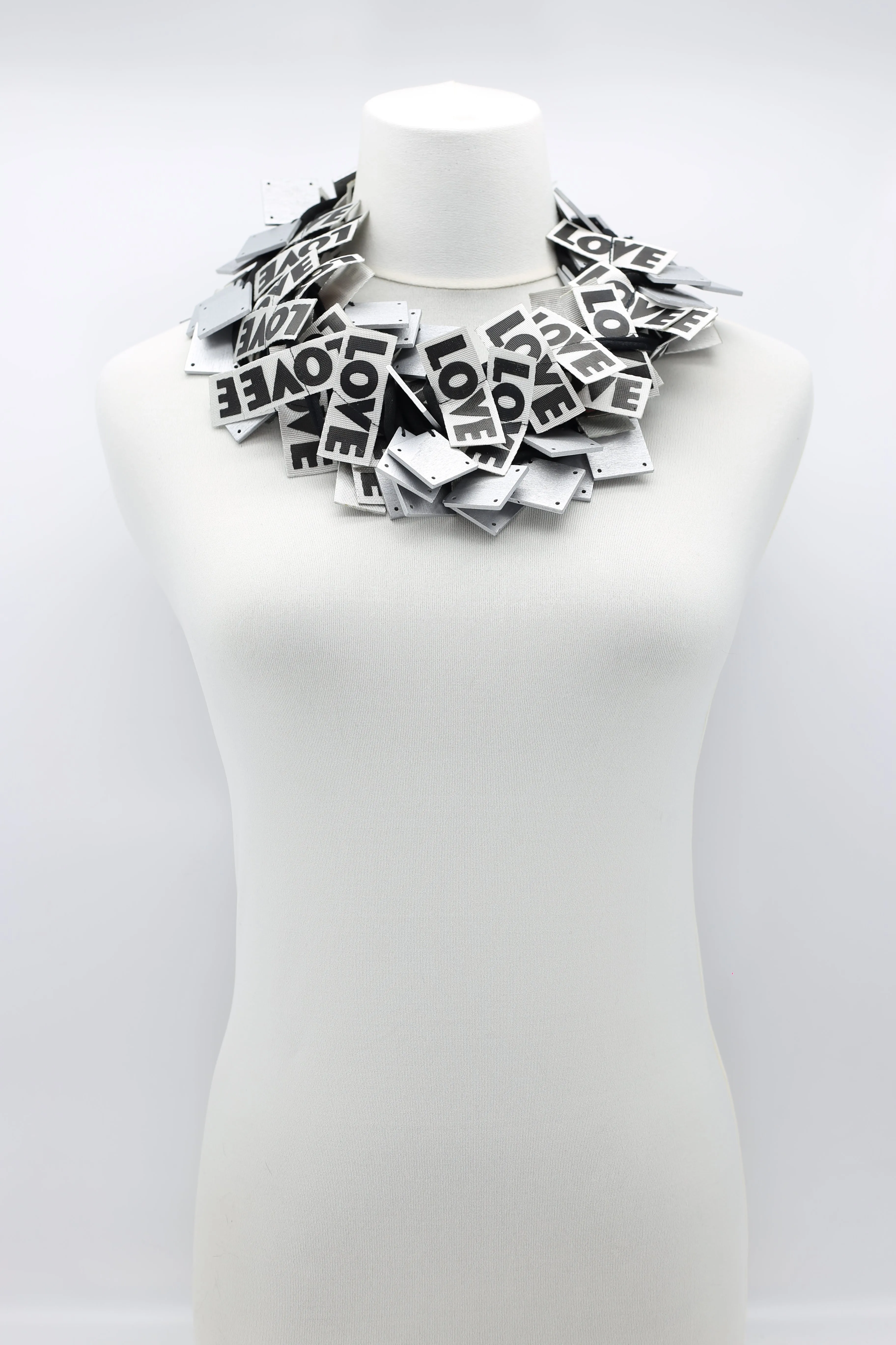 LOVE Ribbon & Squares Necklaces Set
