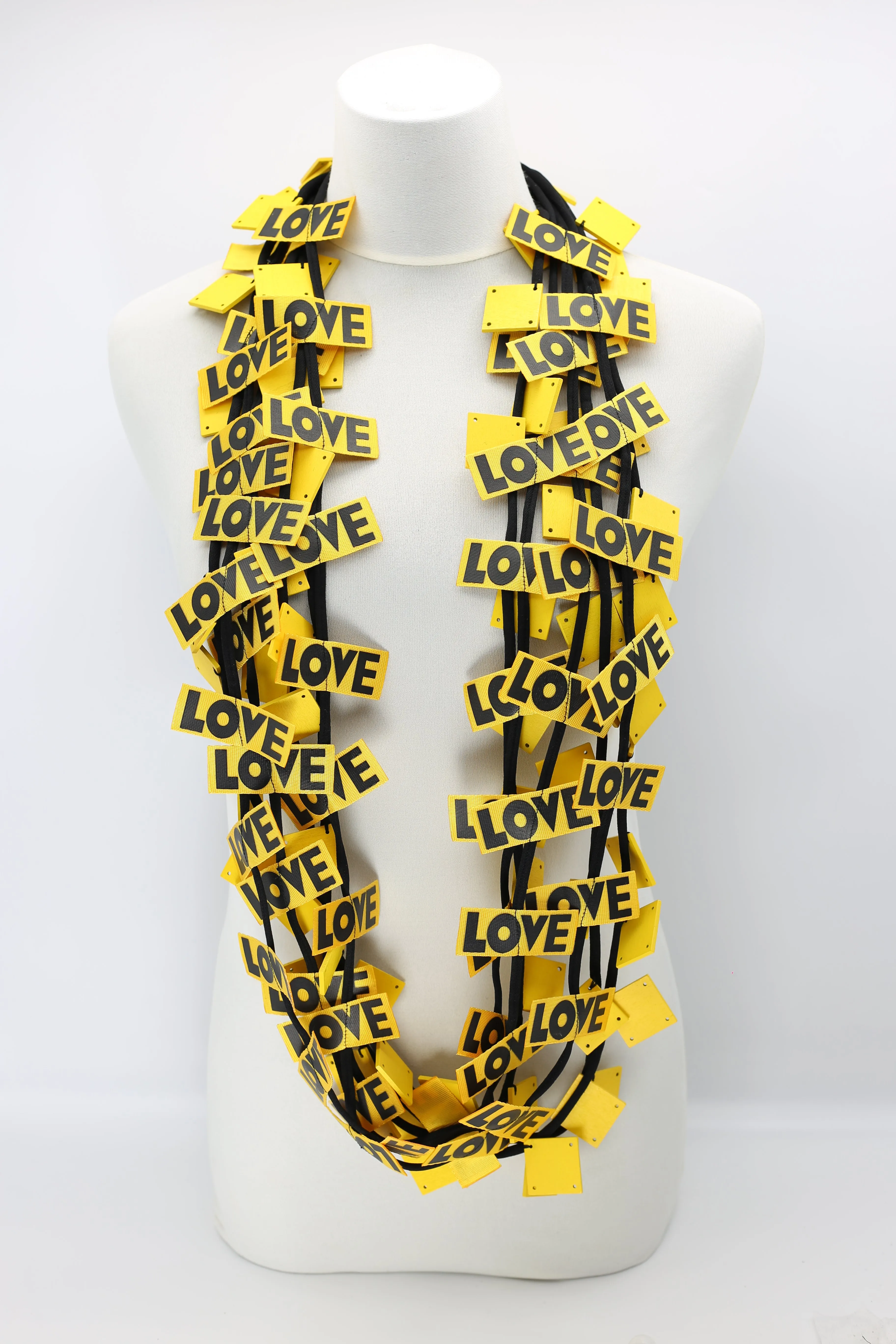 LOVE Ribbon & Squares Necklaces Set