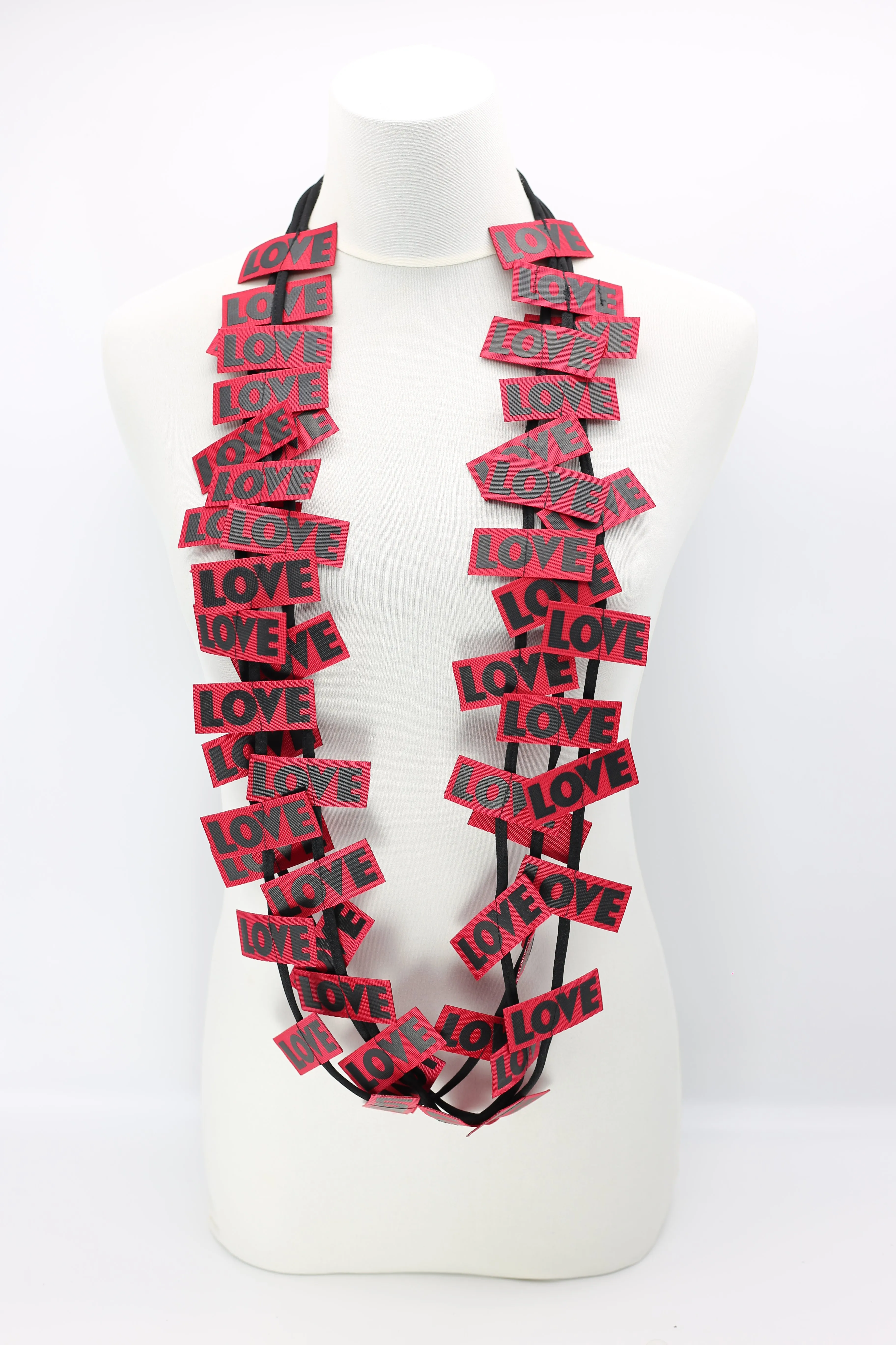 LOVE Ribbon & Squares Necklaces Set