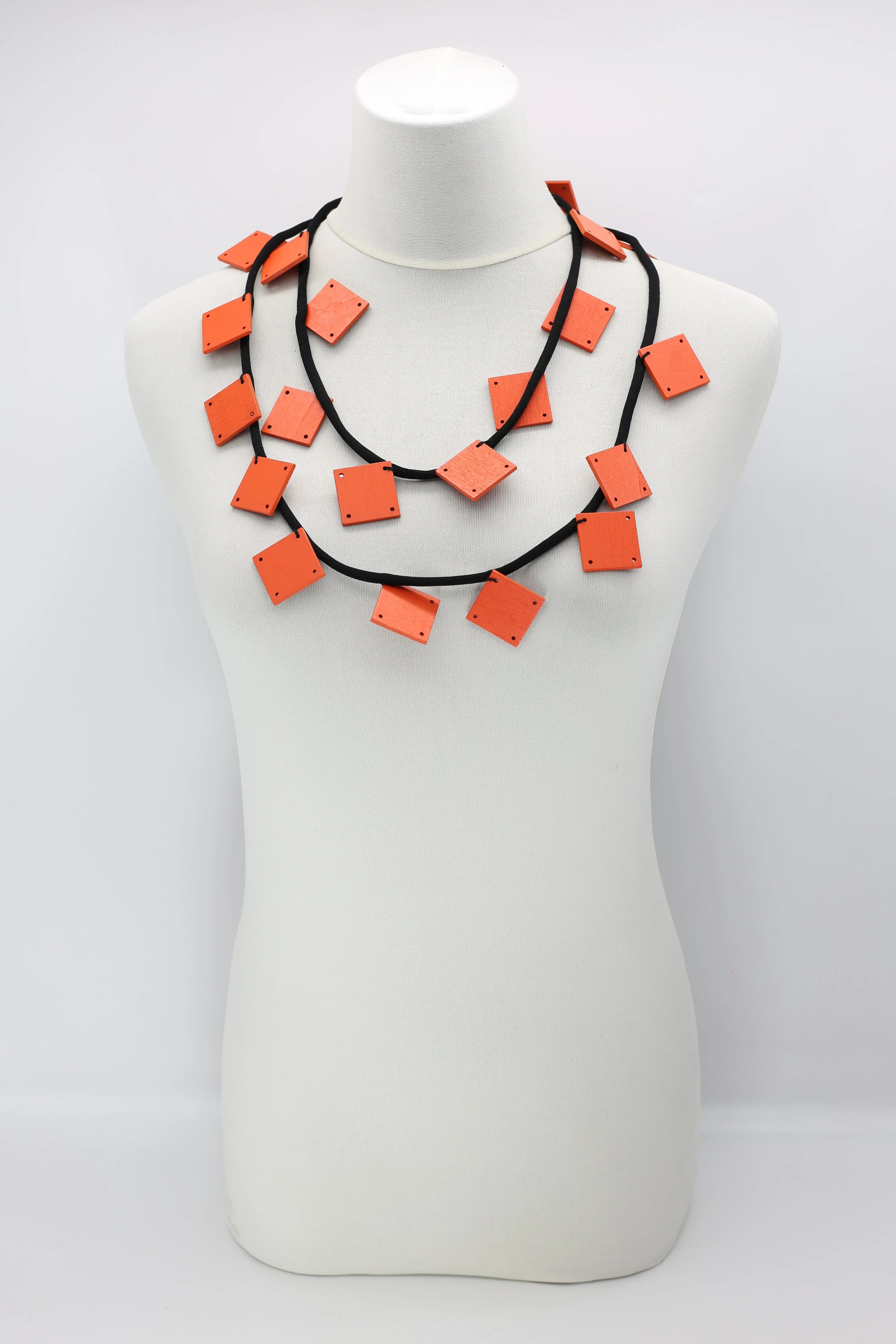 LOVE Ribbon & Squares Necklaces Set
