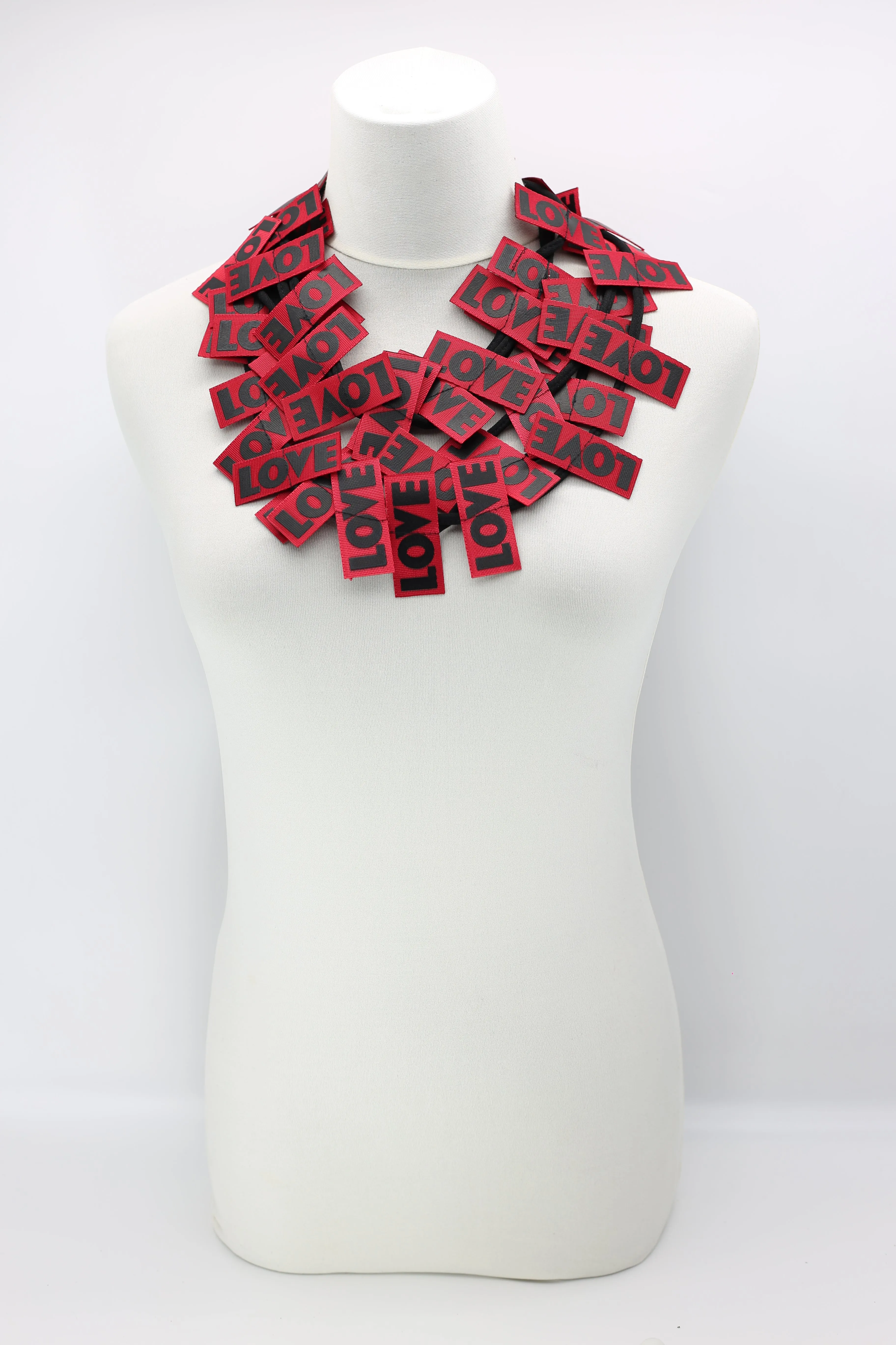 LOVE Ribbon & Squares Necklaces Set