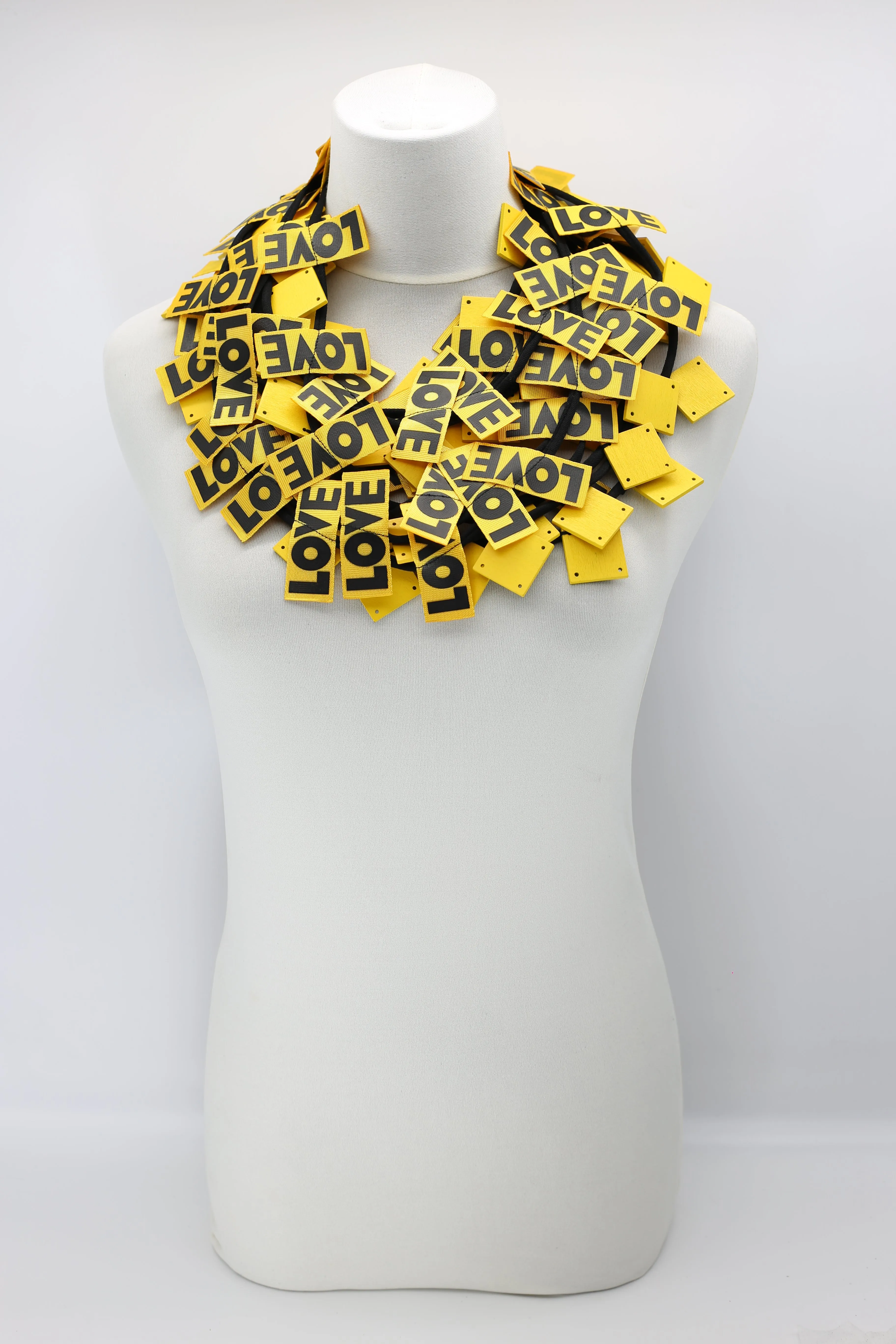 LOVE Ribbon & Squares Necklaces Set