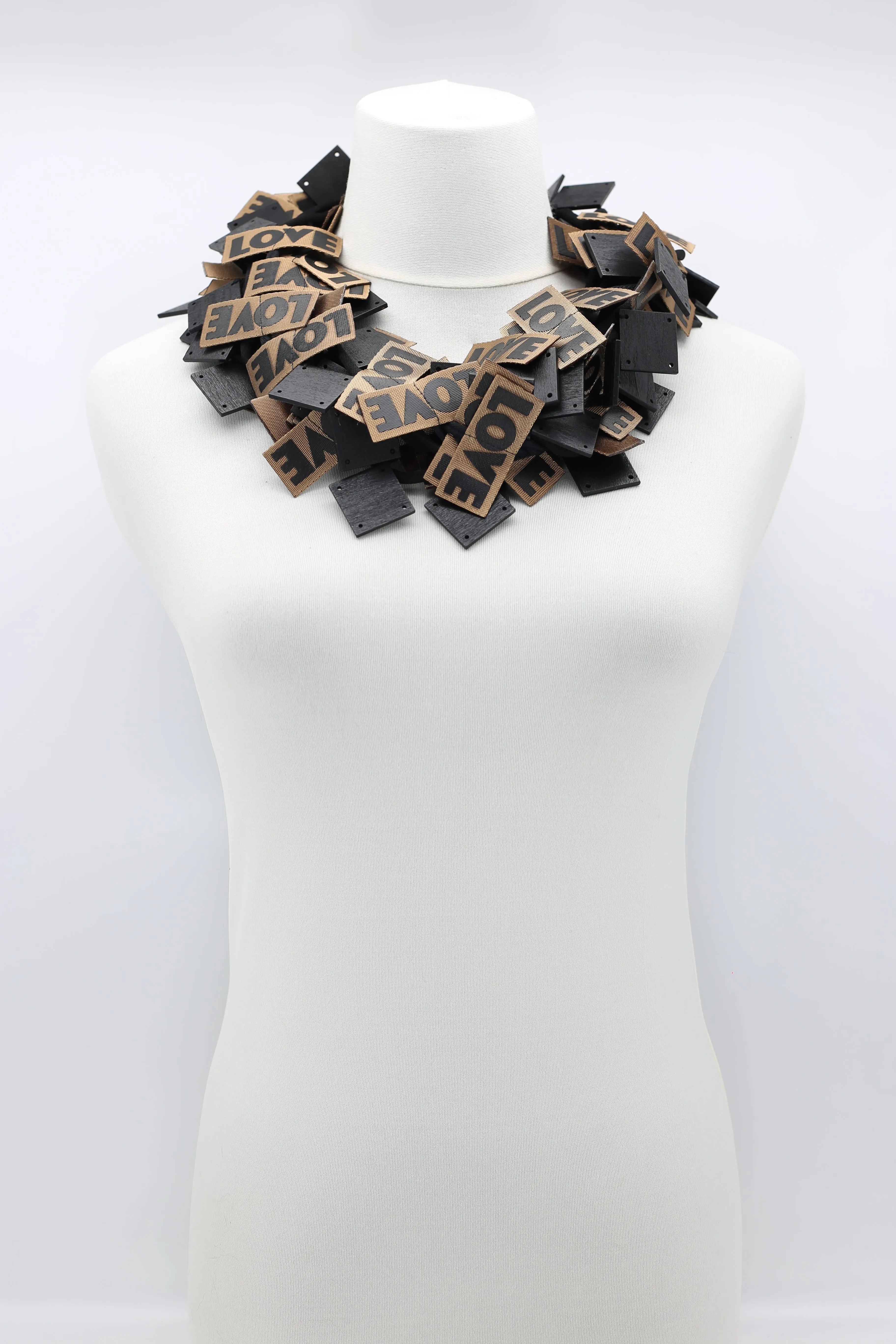 LOVE Ribbon & Squares Necklaces Set