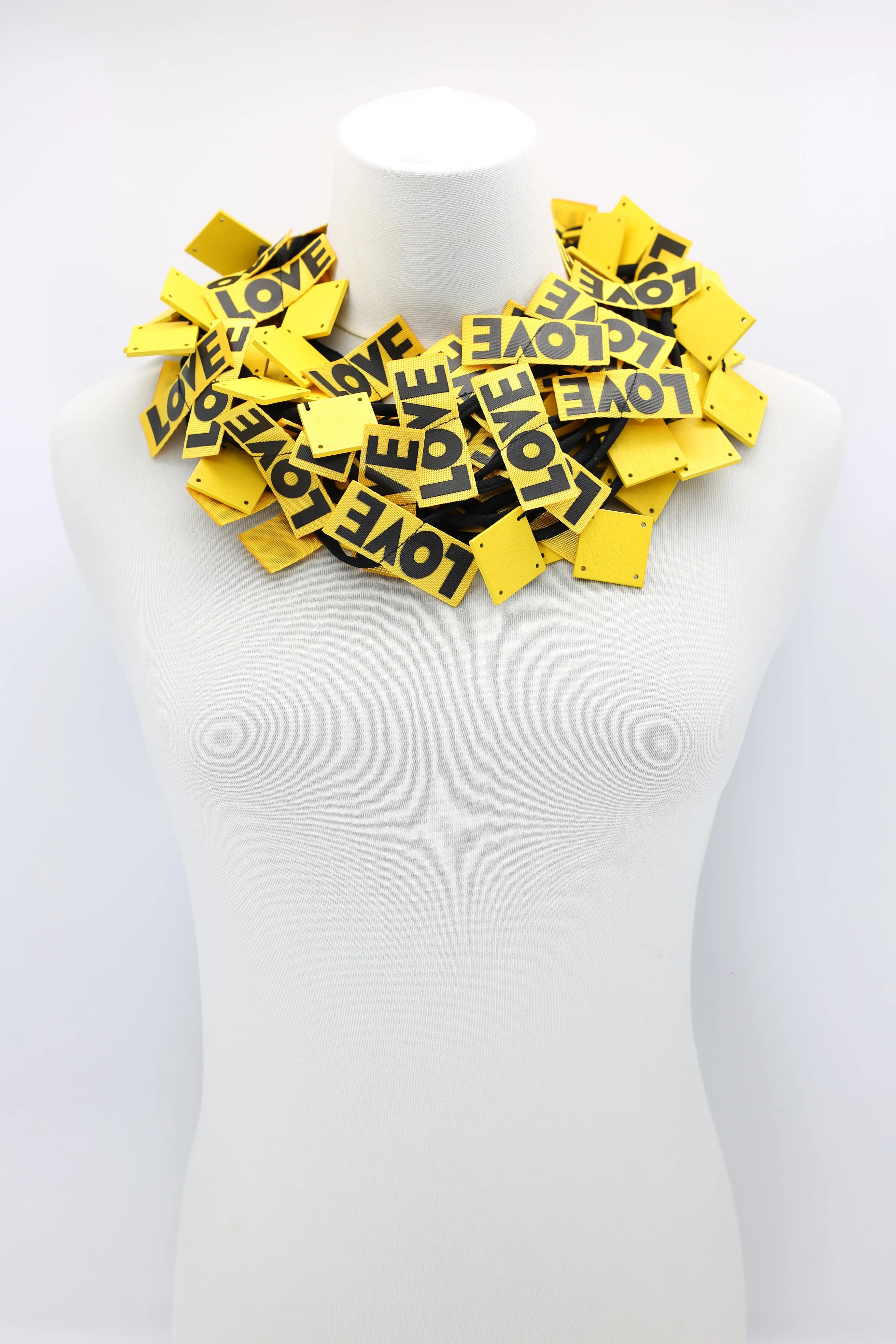 LOVE Ribbon & Squares Necklaces Set