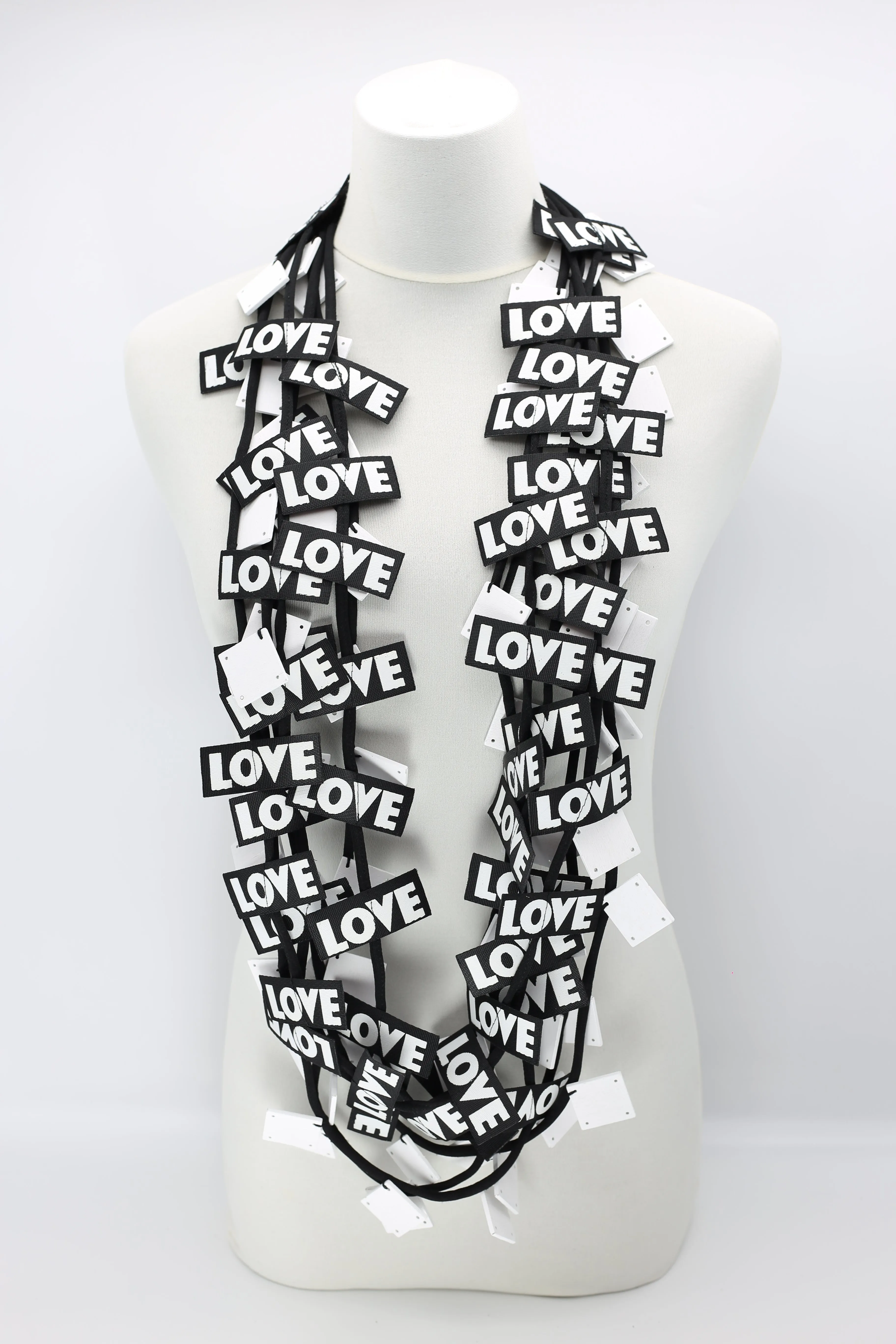 LOVE Ribbon & Squares Necklaces Set
