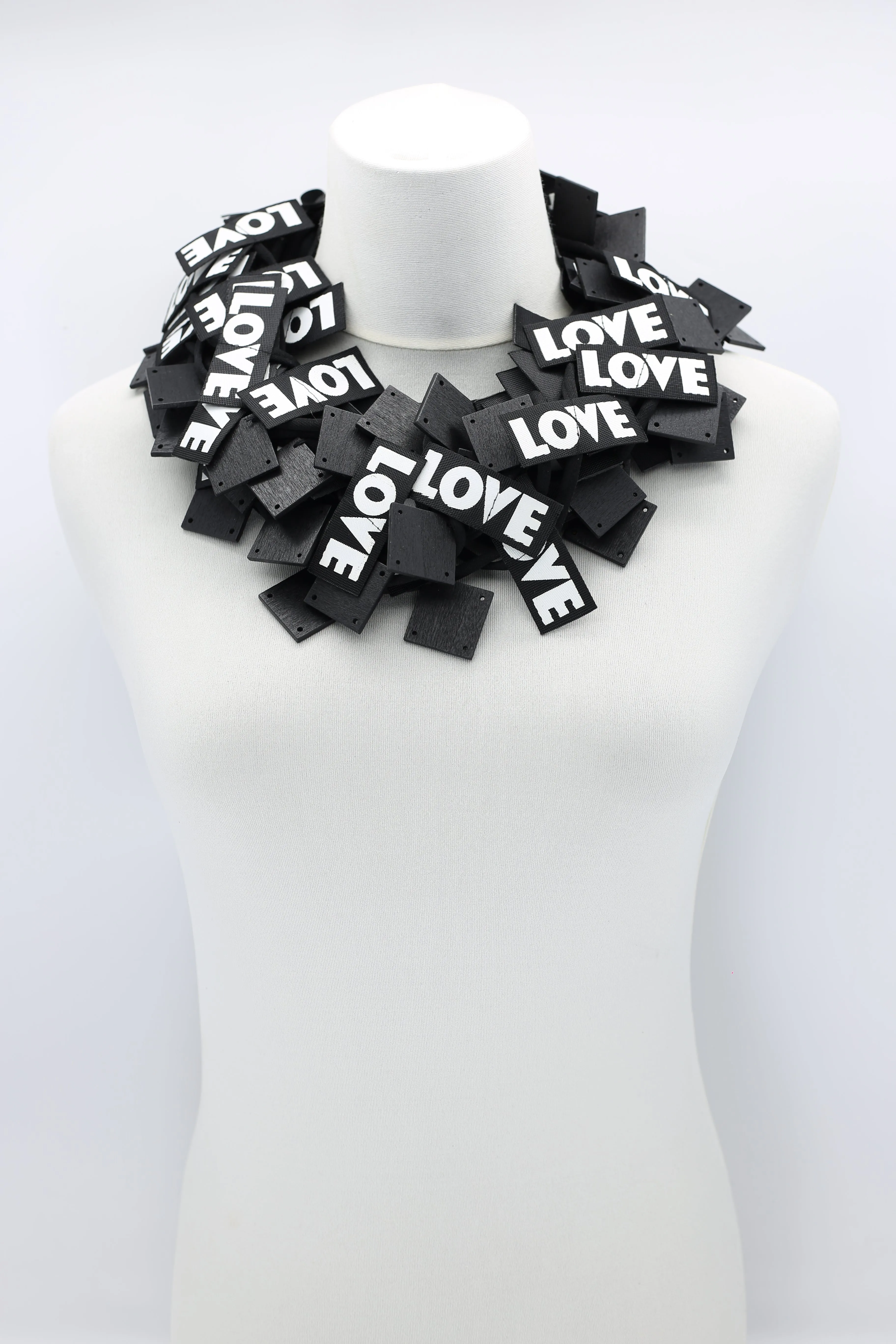 LOVE Ribbon & Squares Necklaces Set