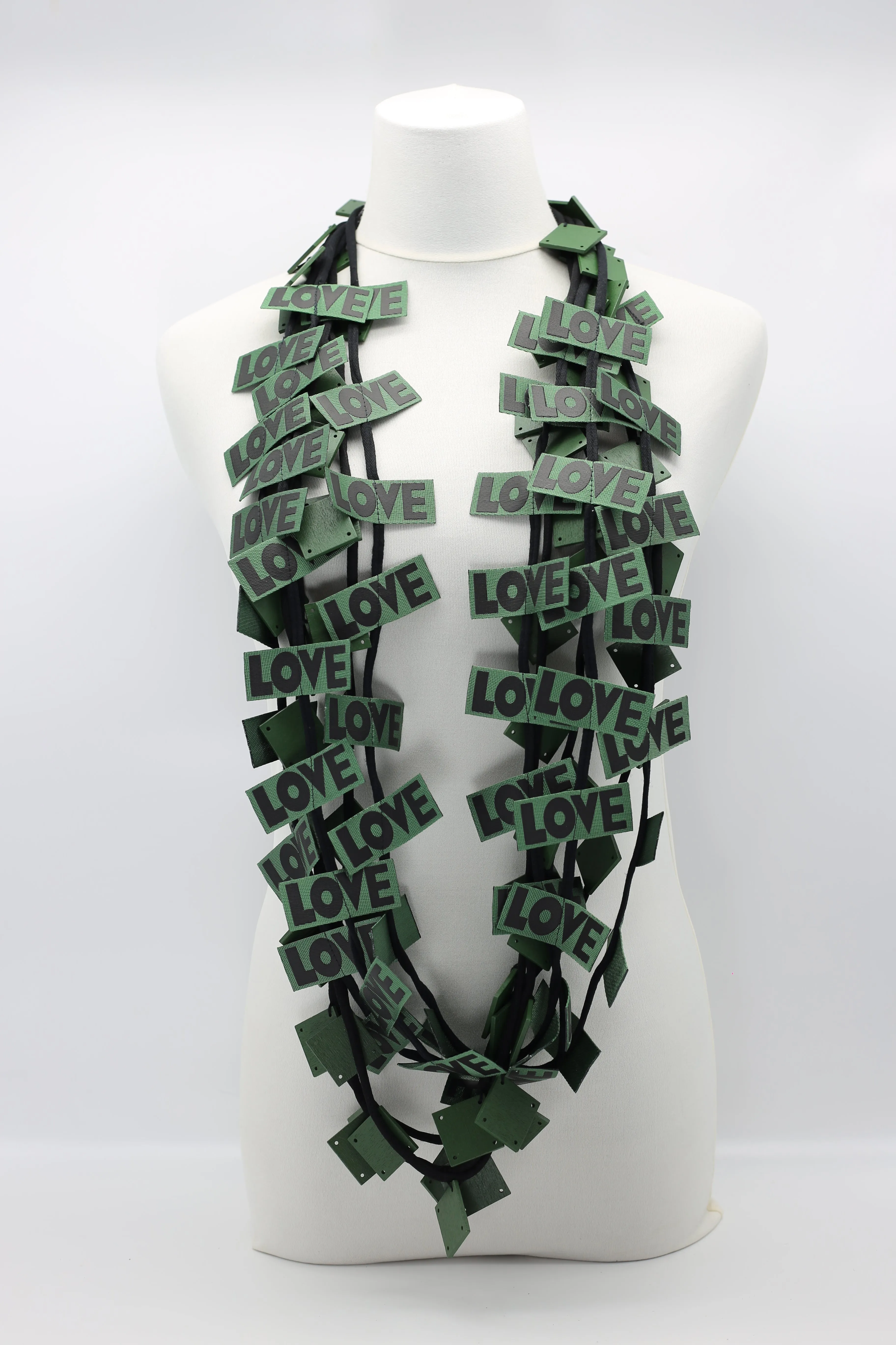 LOVE Ribbon & Squares Necklaces Set