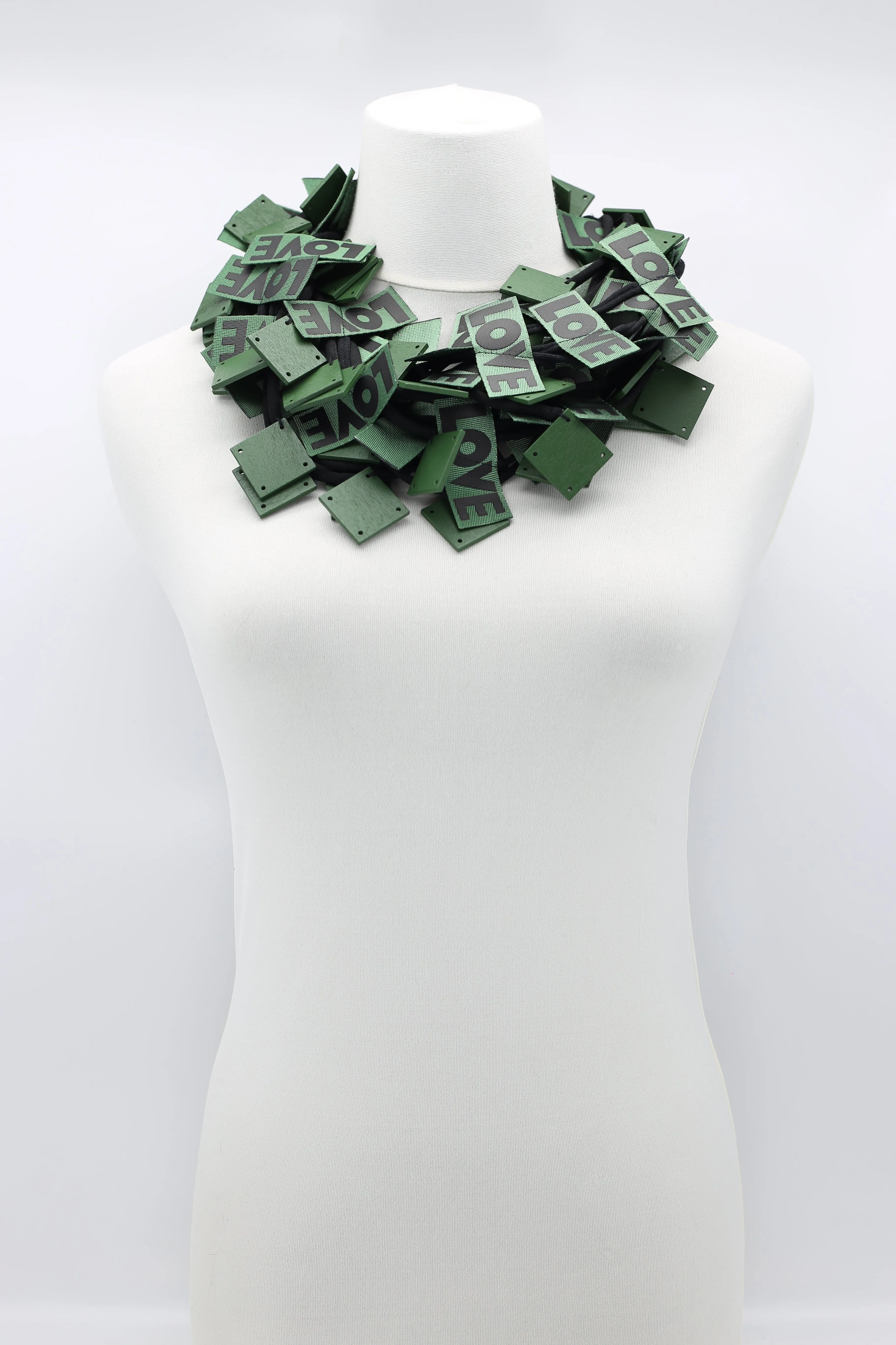 LOVE Ribbon & Squares Necklaces Set