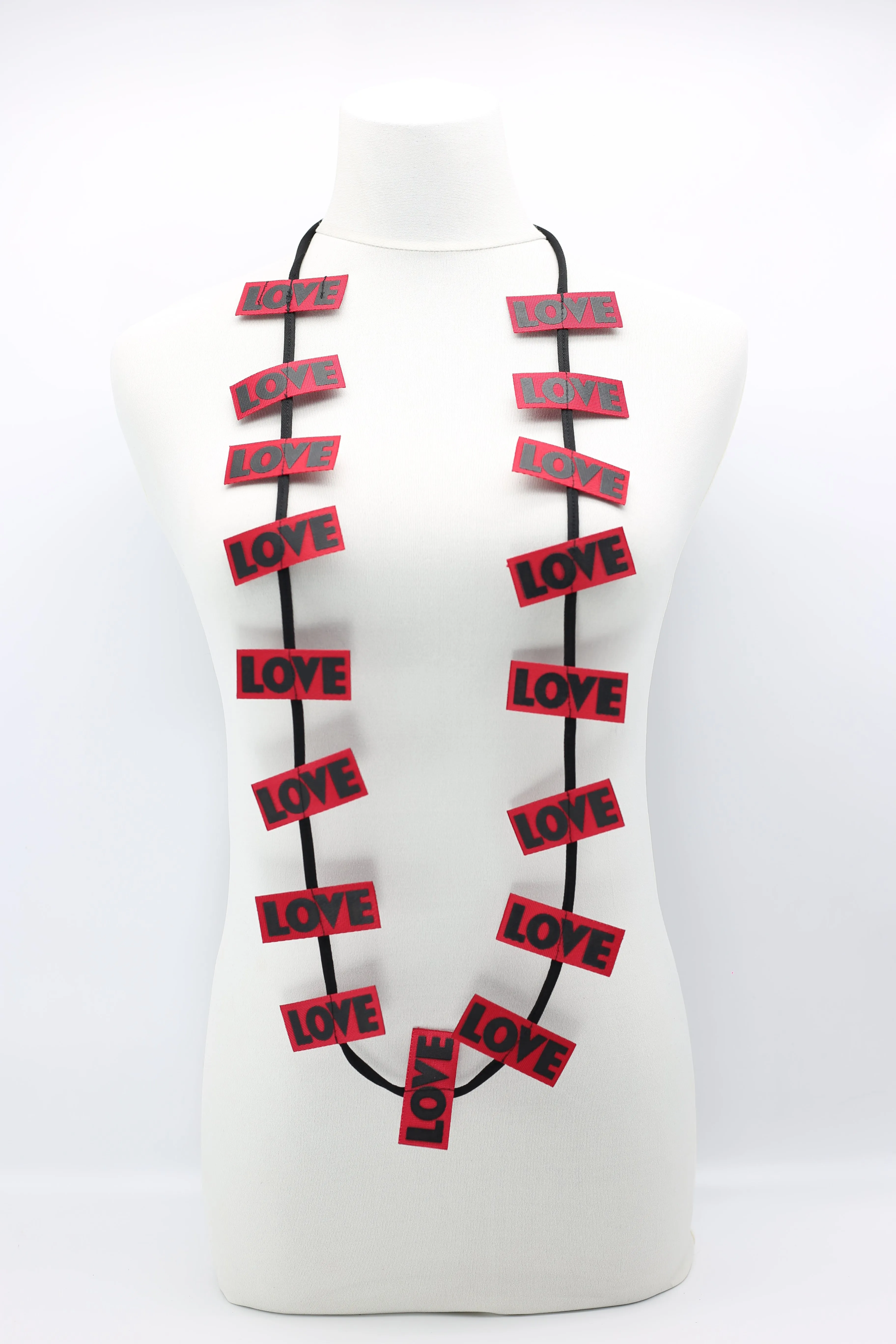 LOVE Ribbon & Squares Necklaces Set