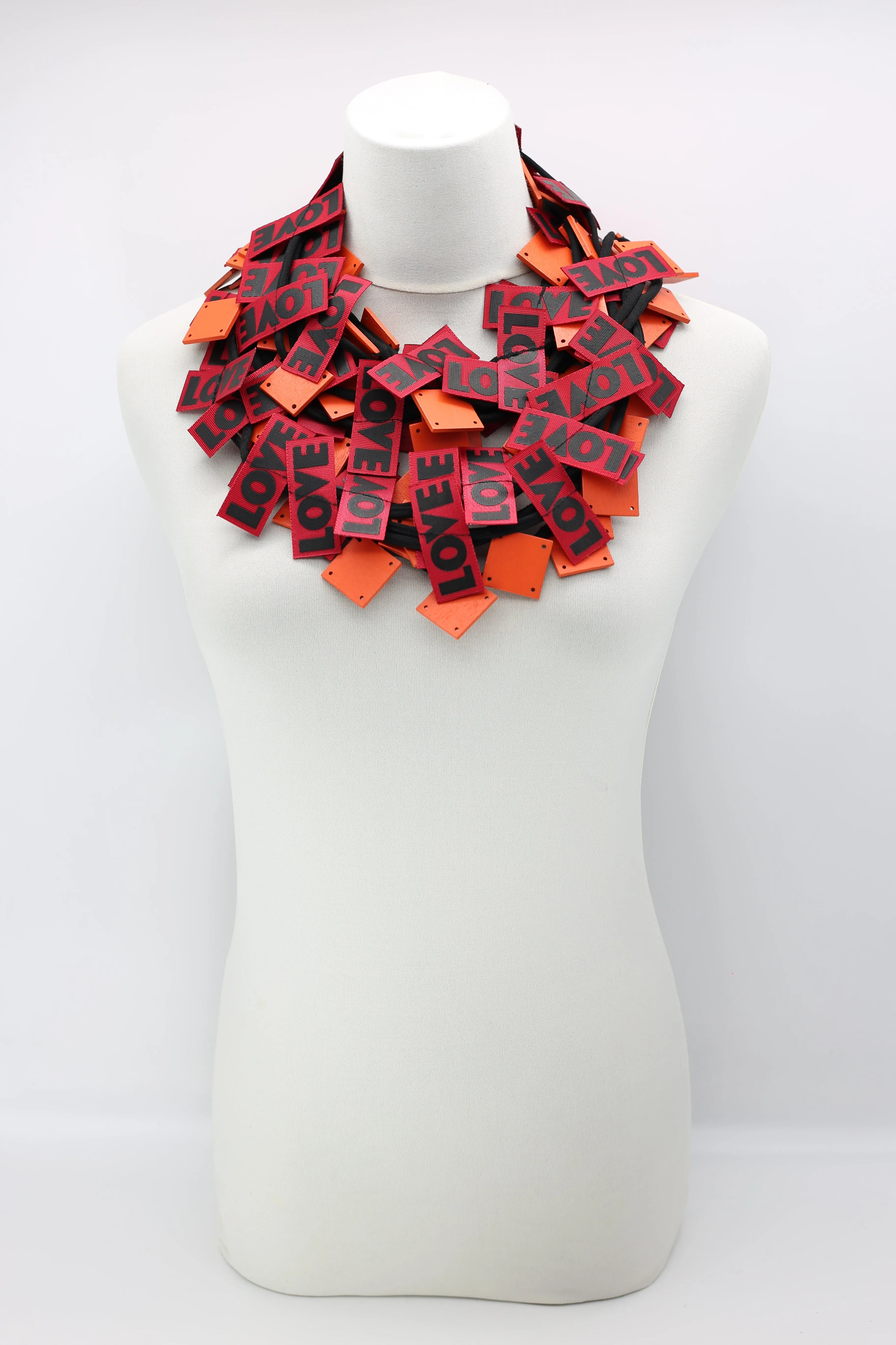 LOVE Ribbon & Squares Necklaces Set
