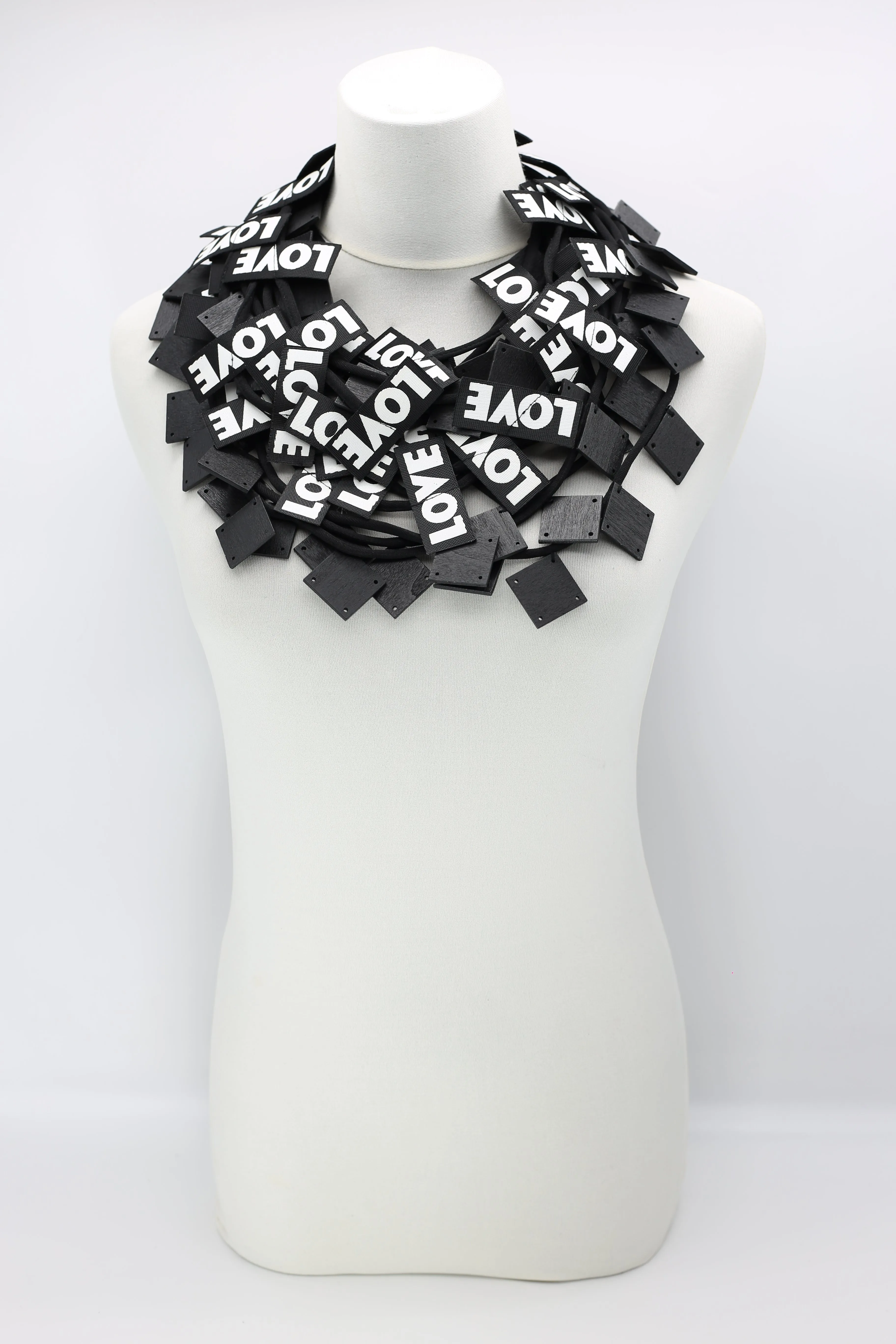 LOVE Ribbon & Squares Necklaces Set