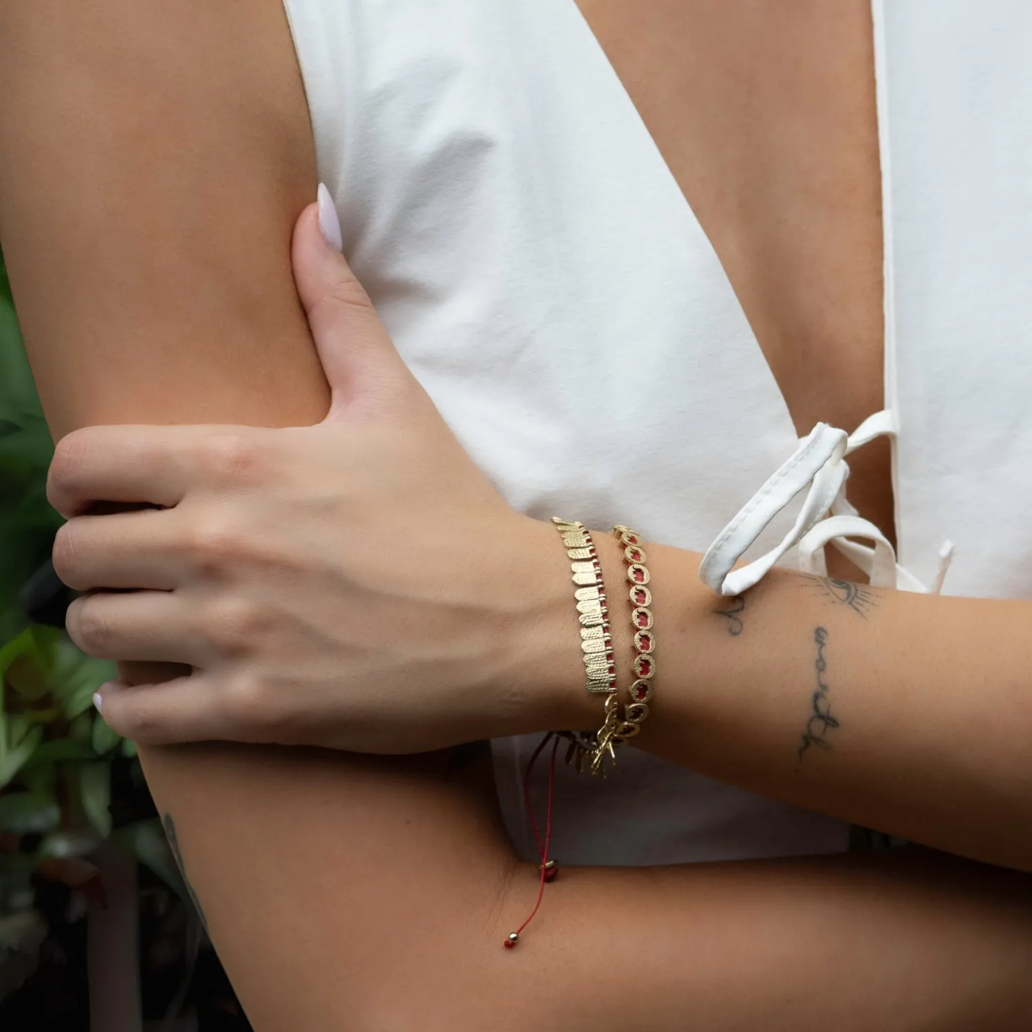 Lucky Elephant Red Woven Unisex String Bracelet