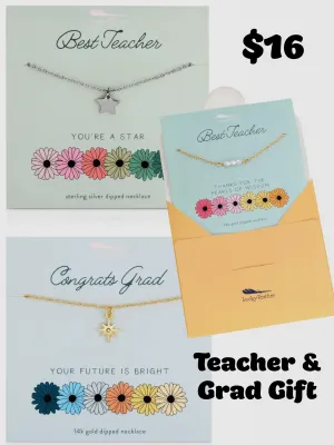 Lucky Feather Teacher & Grad Necklaces