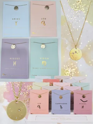 Lucky Feather Zodiac Necklaces