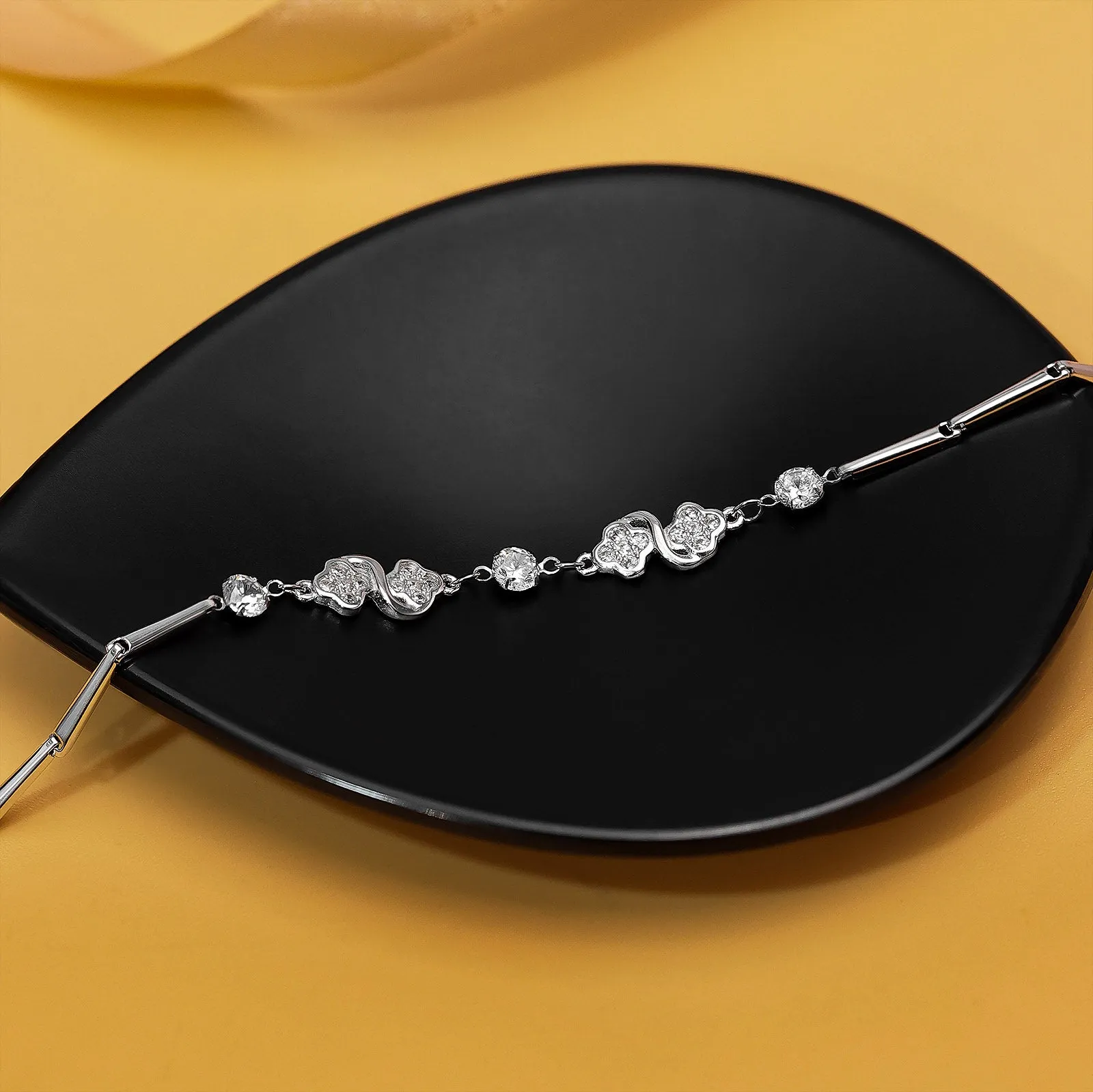 Lucky Four clove 925 Sterling Silver Bracelet