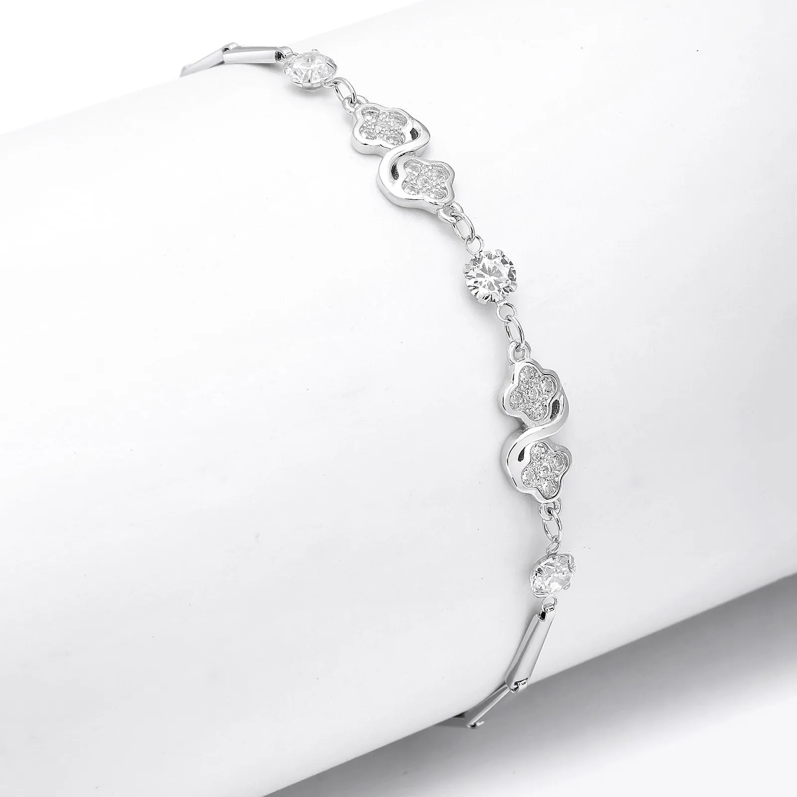Lucky Four clove 925 Sterling Silver Bracelet