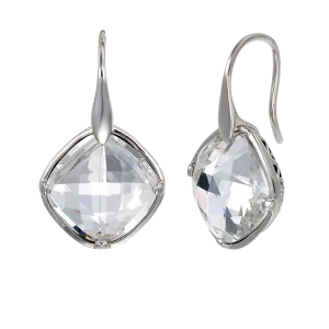 Luminous Deco Influenced White Crystal Earrings