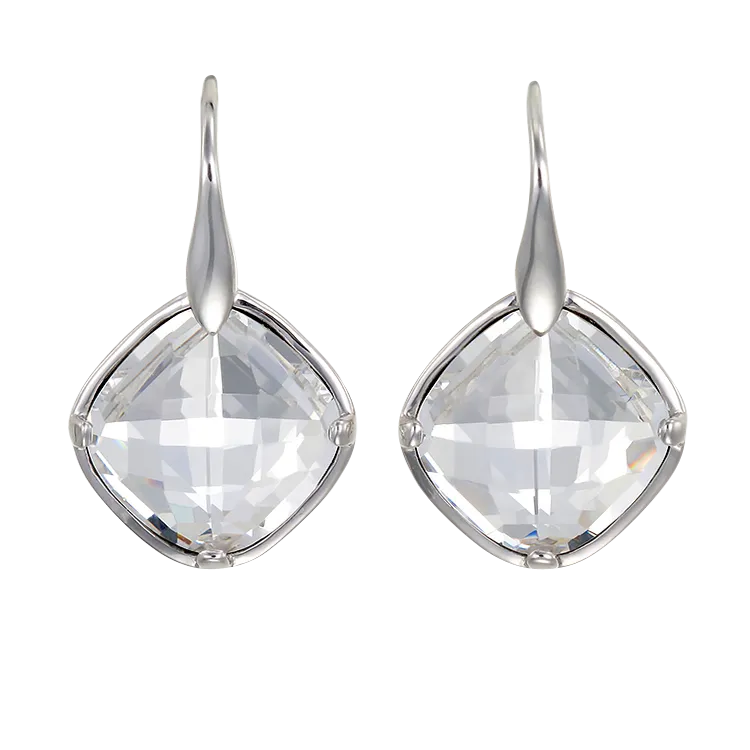 Luminous Deco Influenced White Crystal Earrings
