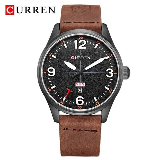 Luxury Brand CURREN Men Watches Fashion Casual Sports Wrist Watch Men Leather Military Watch Mens Quartz Clock Relogio Masculino