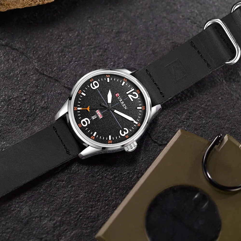 Luxury Brand CURREN Men Watches Fashion Casual Sports Wrist Watch Men Leather Military Watch Mens Quartz Clock Relogio Masculino