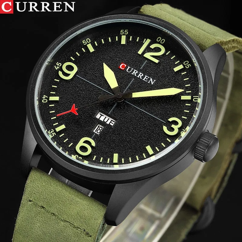 Luxury Brand CURREN Men Watches Fashion Casual Sports Wrist Watch Men Leather Military Watch Mens Quartz Clock Relogio Masculino
