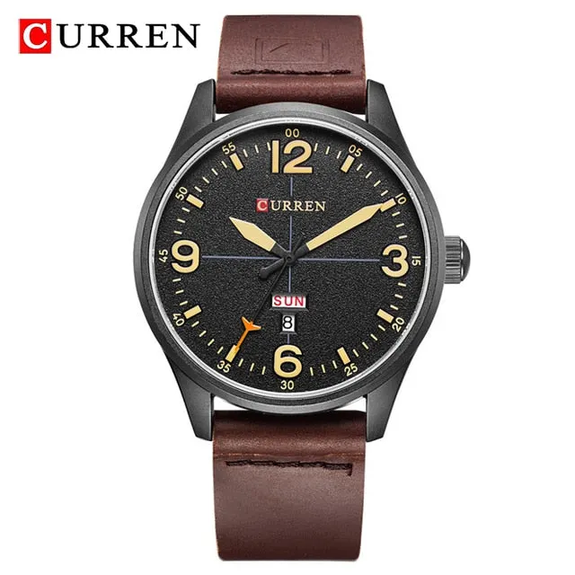 Luxury Brand CURREN Men Watches Fashion Casual Sports Wrist Watch Men Leather Military Watch Mens Quartz Clock Relogio Masculino