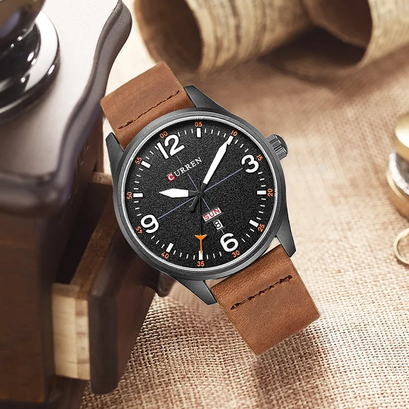 Luxury Brand CURREN Men Watches Fashion Casual Sports Wrist Watch Men Leather Military Watch Mens Quartz Clock Relogio Masculino
