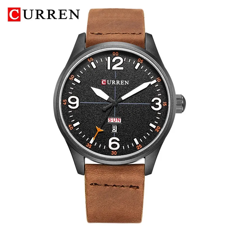Luxury Brand CURREN Men Watches Fashion Casual Sports Wrist Watch Men Leather Military Watch Mens Quartz Clock Relogio Masculino