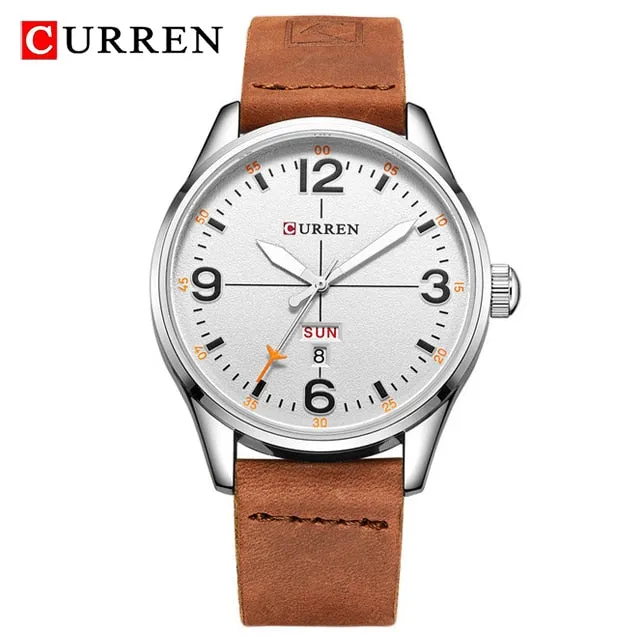 Luxury Brand CURREN Men Watches Fashion Casual Sports Wrist Watch Men Leather Military Watch Mens Quartz Clock Relogio Masculino