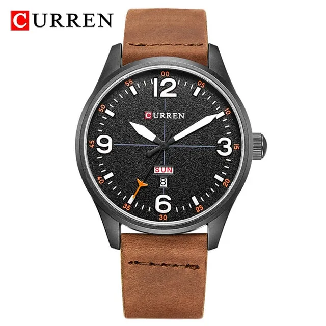 Luxury Brand CURREN Men Watches Fashion Casual Sports Wrist Watch Men Leather Military Watch Mens Quartz Clock Relogio Masculino