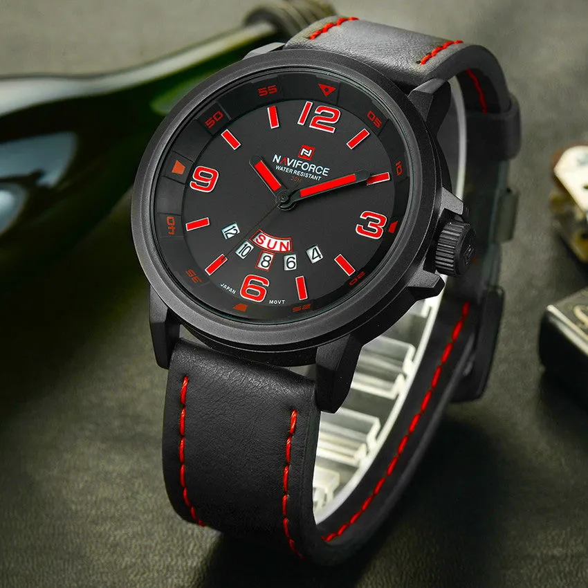 Luxury Brand Military Watches Men Quartz Analog Clock Leather Clock Man Sports Watches Army Watch