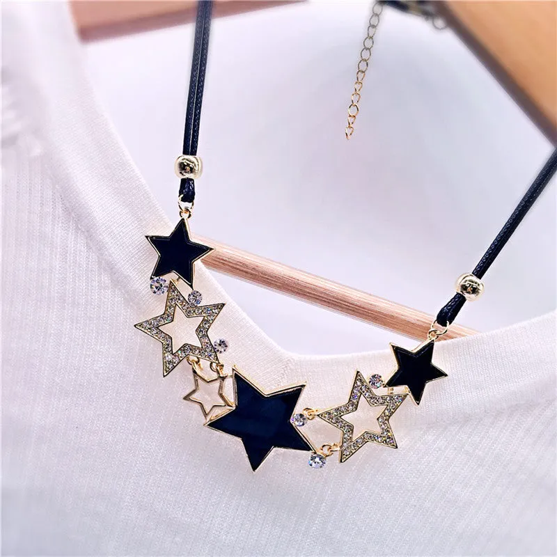 Luxury Imitation blue diomands rhinestone gem crystal peacock feather rope statement necklace fashion jewelry