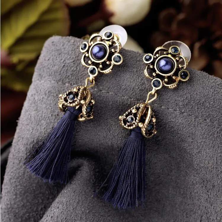 Luxury Imitation blue diomands rhinestone gem crystal peacock feather rope statement necklace fashion jewelry