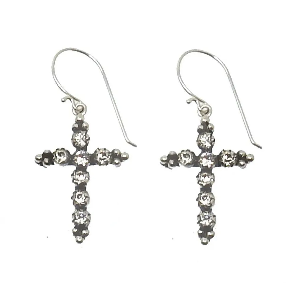 Madonna Cross Hook Earrings