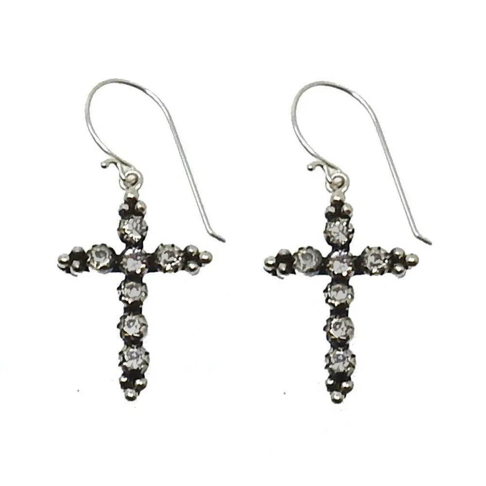 Madonna Cross Hook Earrings