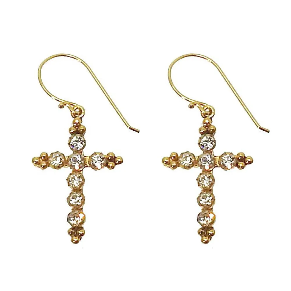 Madonna Cross Hook Earrings