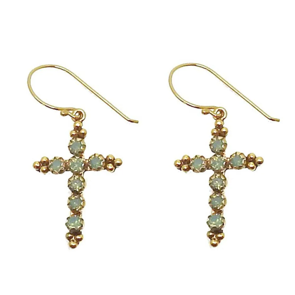 Madonna Cross Hook Earrings