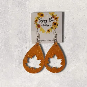 Maple Leaf Teardrop Earrings